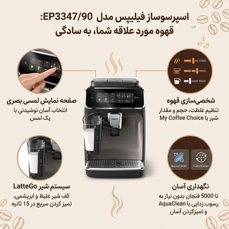 اسپرسو ساز فیلیپس مدل EP3347/90